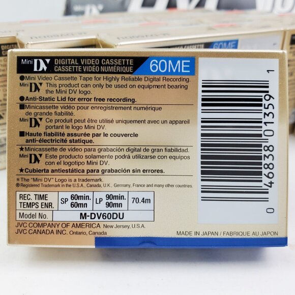 JVC MiniDV DVC Video Tapes 10 Pack 60 Minute Blank Cassettes NOS NIB - Picture 4 of 9